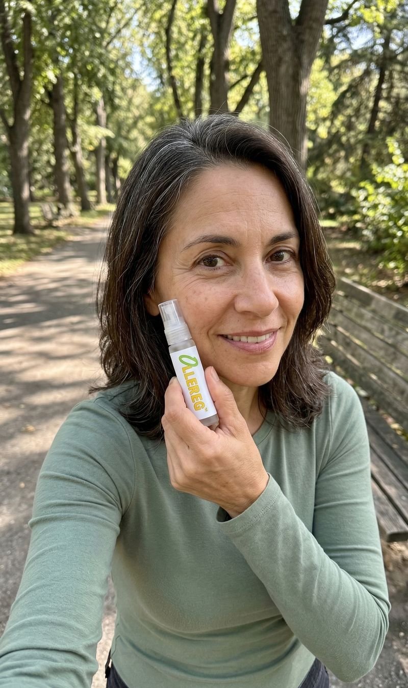 Phụ nữ ngo&agrave;i trời cầm xịt OLLEREG